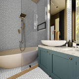 2 in. Plata Perla Grigia Hexagon Matte Glazed Porcelain Mosaic