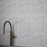 2 in Plata Statuario Brina Hexagon Matte Glazed Porcelain Mosaic