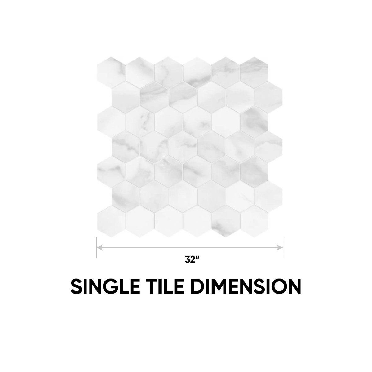 2 in. Plata Statuario Brina Hexagon Polished Glazed Porcelain Mosaic