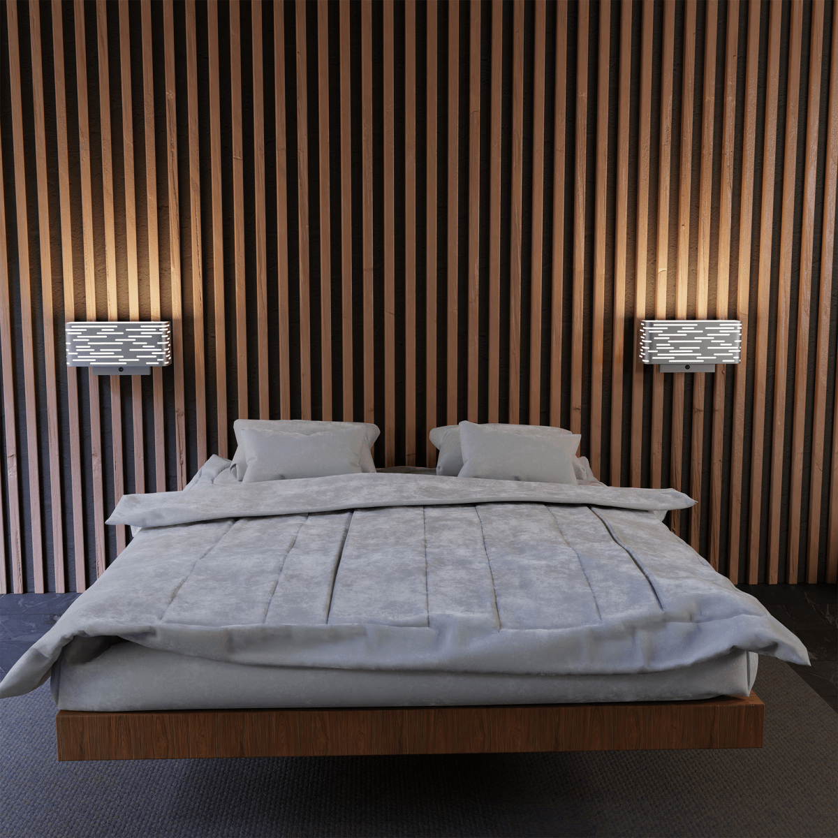 2-Light, 14"W Bedside Headboard Light, Rectangular Shape, Material: Metal + Acrylic, Twinkle Glossy Finish, 110V, ETL, w/ on/off Rocker Switch, Wall Mounted Light