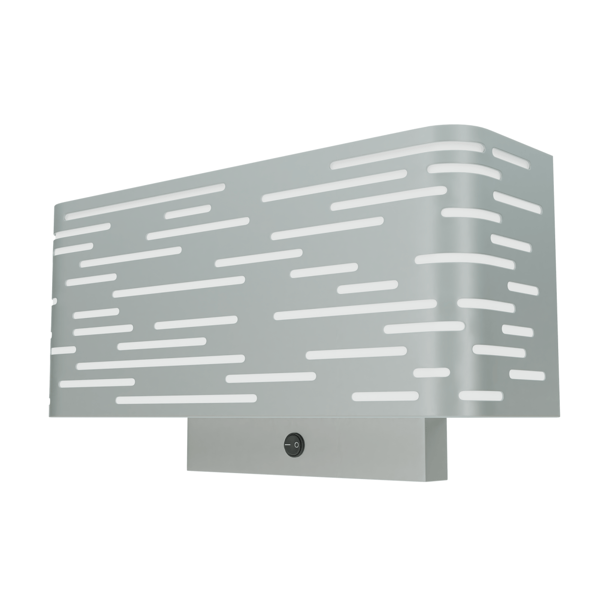 2-Light, 14"W Bedside Headboard Light, Rectangular Shape, Material: Metal + Acrylic, Twinkle Glossy Finish, 110V, ETL, w/ on/off Rocker Switch, Wall Mounted Light