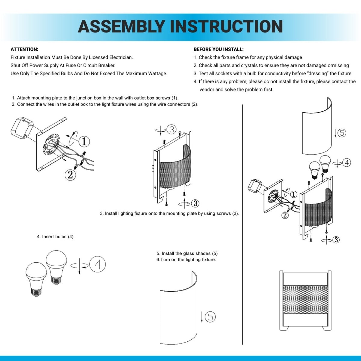 2-Light Brushed Nickel Wall Sconce, White Glass shade, Dimension: W10"xH11.75"xE4"