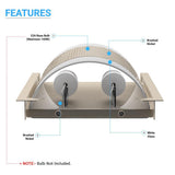 2-Light Brushed Nickel Wall Sconce, White Glass shade, Dimension: W10"xH11.75"xE4"