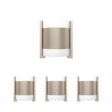 2-Light Brushed Nickel Wall Sconce, White Glass shade, Dimension: W10"xH11.75"xE4"
