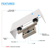 2-Light, Wall Sconce for Bedroom with 2 Switch, 2 USB, 2 Type C & 1 Outlet, White Fabric / Acrylic Shade, Wall Mounted Lamps for Hotel, Corridor and Restaurant