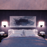 2-Light, Wall Sconce for Bedroom with 2 Switch, 2 USB, 2 Type C & 1 Outlet, White Fabric / Acrylic Shade, Wall Mounted Lamps for Hotel, Corridor and Restaurant