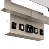 2-Light, Wall Sconce for Bedroom with 2 Switch, 2 USB, 2 Type C & 1 Outlet, White Fabric / Acrylic Shade, Wall Mounted Lamps for Hotel, Corridor and Restaurant