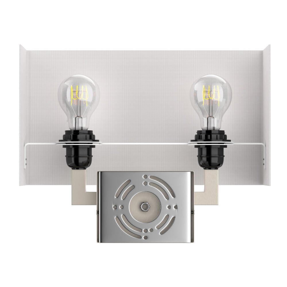 2-Light, Wall Sconce for Bedroom with 2 Switch, 2 USB, 2 Type C & 1 Outlet, White Fabric / Acrylic Shade, Wall Mounted Lamps for Hotel, Corridor and Restaurant