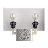 2-Light, Wall Sconce for Bedroom with 2 Switch, 2 USB, 2 Type C & 1 Outlet, White Fabric / Acrylic Shade, Wall Mounted Lamps for Hotel, Corridor and Restaurant