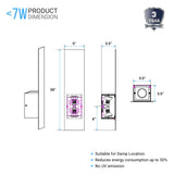 2-Lights, Decorative Wall Sconce with Frosted Glass Diffuser, Dimension W 5 x H 20 x E 3.5 Inch