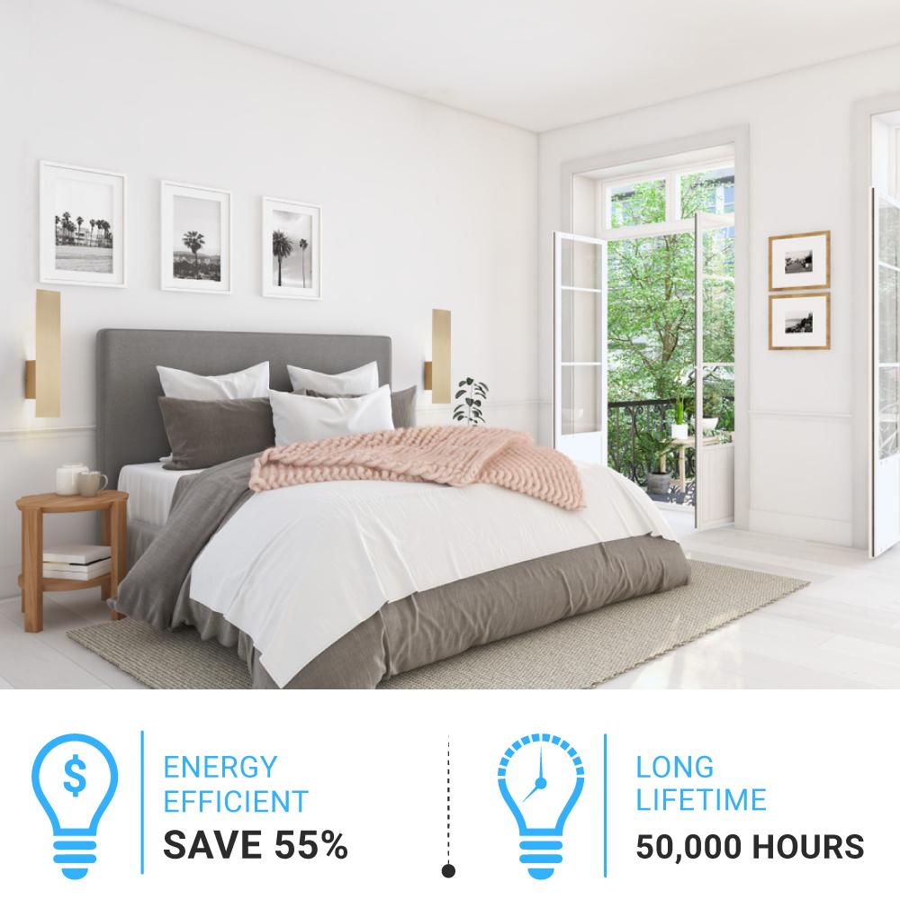 2-Lights, Decorative Wall Sconce with Frosted Glass Diffuser, Dimension W 5 x H 20 x E 3.5 Inch