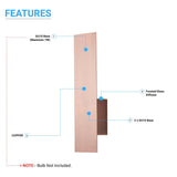 2-Lights, Decorative Wall Sconce with Frosted Glass Diffuser, Dimension W 5 x H 20 x E 3.5 Inch