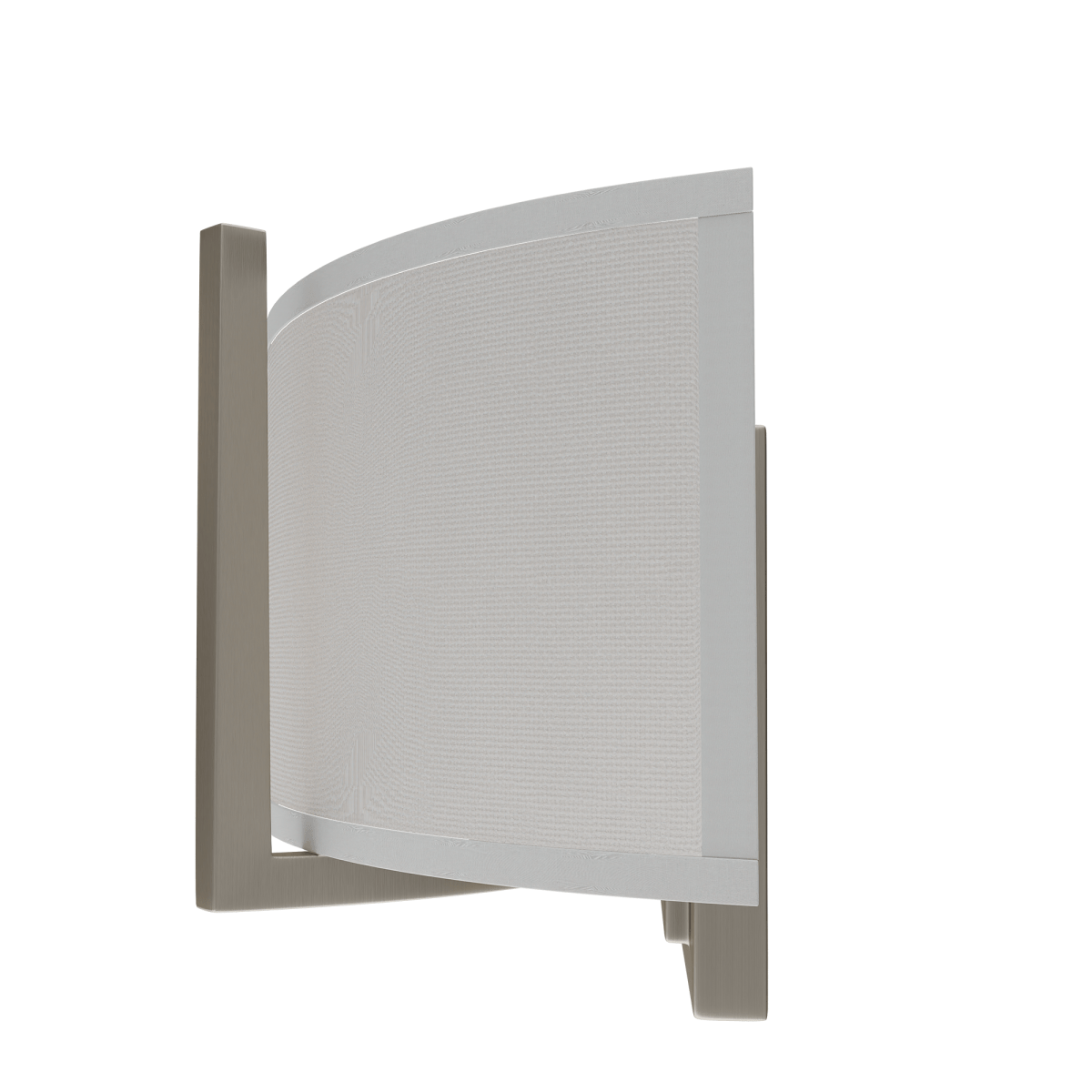 2-Lights, Flush Mounted Wall Sconce, 120 Volt, Dimmable, Brushed Nickel / Slate Gray Fabric, Hardwired