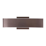 2-Lights, Indoor Rectangular Wall Sconce with Brushed brown Body Finish, 3000K, Dimmable