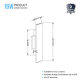 2-Lights, Indoor Rectangular Wall Sconce with Brushed brown Body Finish, 3000K, Dimmable