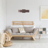 2-Lights, Indoor Rectangular Wall Sconce with Brushed brown Body Finish, 3000K, Dimmable