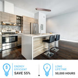 2-Lights, LED Linear Suspension Light, Pendant Mounting, 40W, 3000K, 2000LM, Brushed brown Body Finish, Dimmable