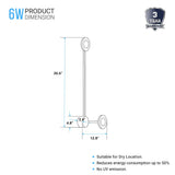2-Lights, LED Wall Sconce Light 6W/Head, 3000K, 300LM/Head, Integrated LED Light Combination, 120V Dimmable, Matte Black Body Finish
