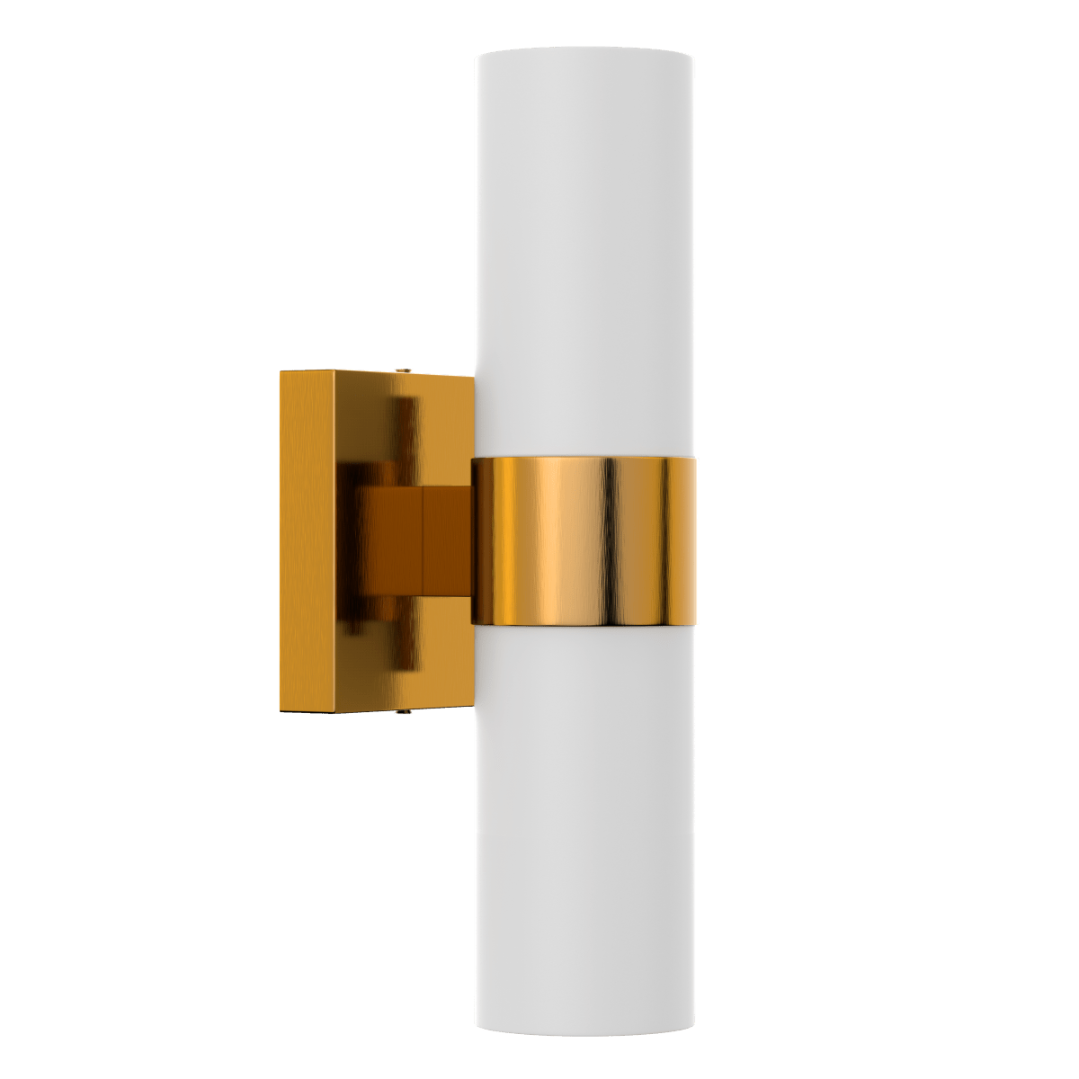 2-Lights, Wall Sconce with White Glass Shade, Brushed Brass Finish, Dim: L13.5"xW4.45"xE5", Hallway Light Fixtures