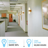 2-Lights, Wall Sconce with White Glass Shade, Brushed Brass Finish, Dim: L13.5"xW4.45"xE5", Hallway Light Fixtures