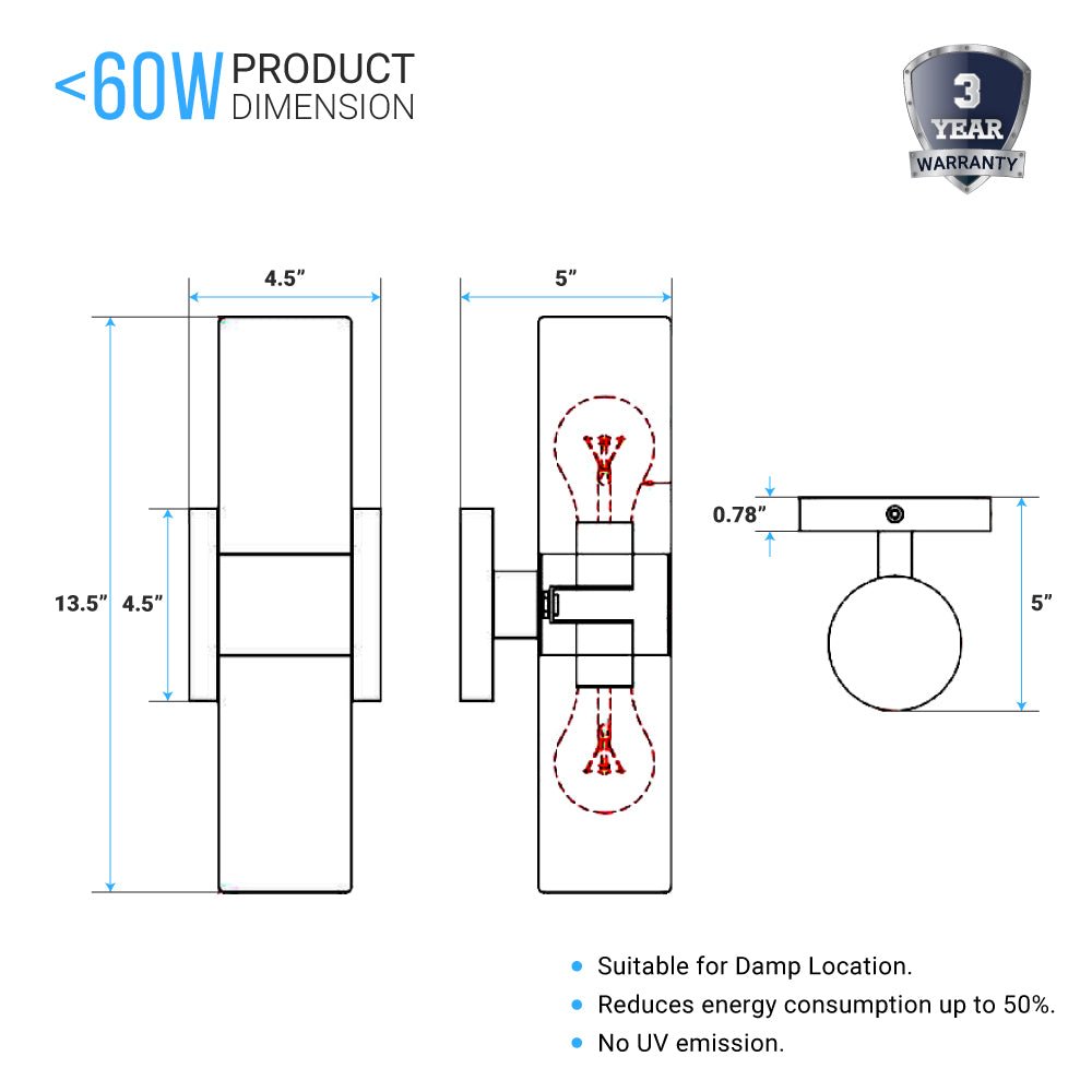 2-Lights, Wall Sconce with White Glass Shade, Brushed Brass Finish, Dim: L13.5"xW4.45"xE5", Hallway Light Fixtures