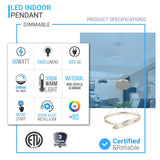 2-Ring, Circular LED Chandelier, 60W, 3000K, 2800LM, Dimmable, 5 Years Warranty