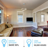 2-Ring, Circular LED Chandelier, 60W, 3000K, 2800LM, Dimmable, 5 Years Warranty