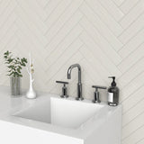 2 x 12 in. Soho Canvas White Glossy Pressed Glazed Ceramic Wall Tile