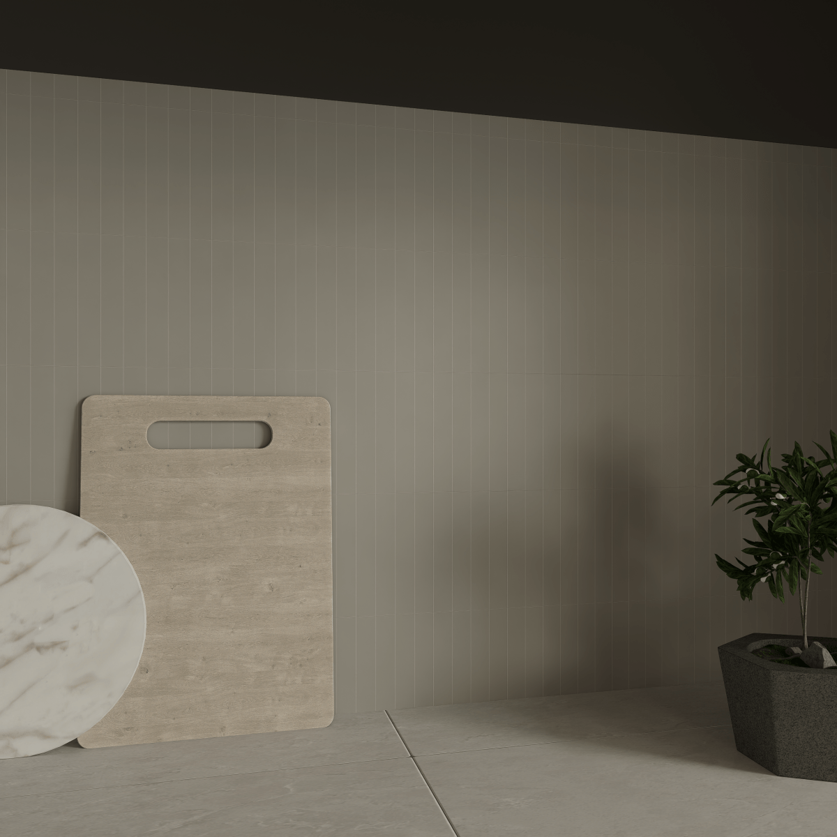 2 X 12 In Soho Cement Chic Dark Colors Matte Pressed Glazed Ceramic