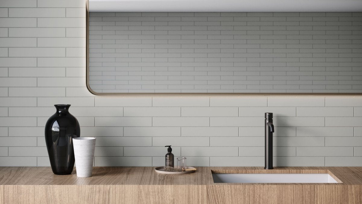 2 X 12 In Soho Loft Grey Dark Colors Matte Pressed Glazed Ceramic