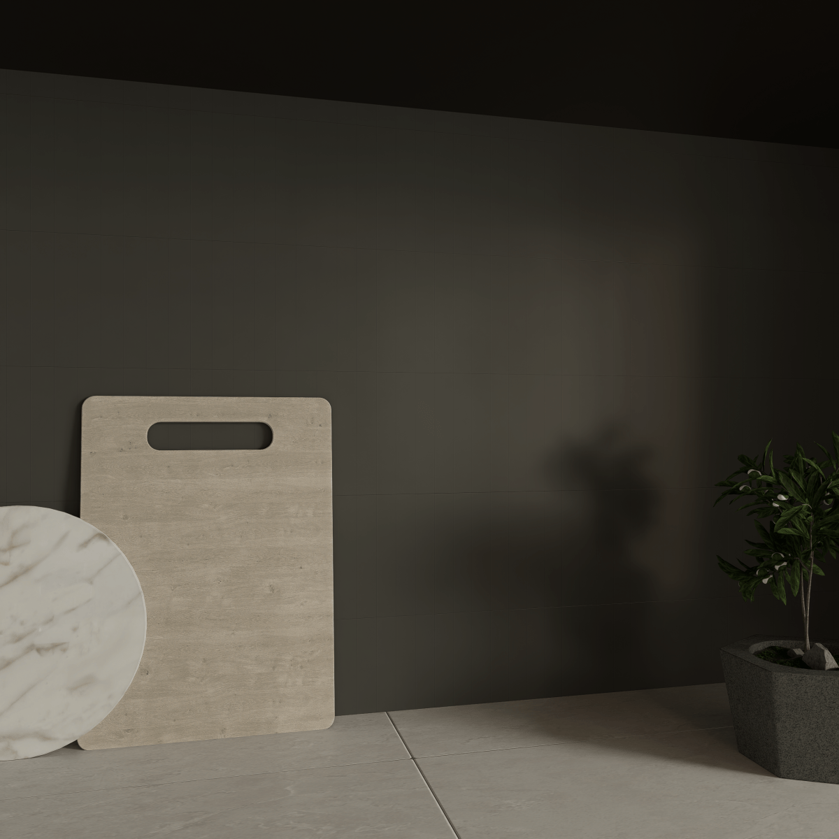 2 X 12 In Soho Retro Black Dark Colors Matte Pressed Glazed Ceramic