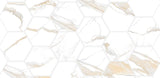 2" X 2" Calacatta Gold Hexagon Polished Mosaic Tile