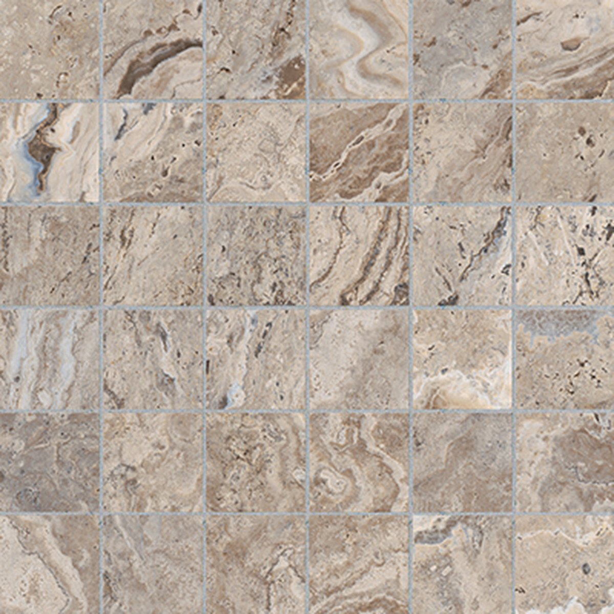 2 X 2 In Antico Walnut Matte Glazed Porcelain Mosaic