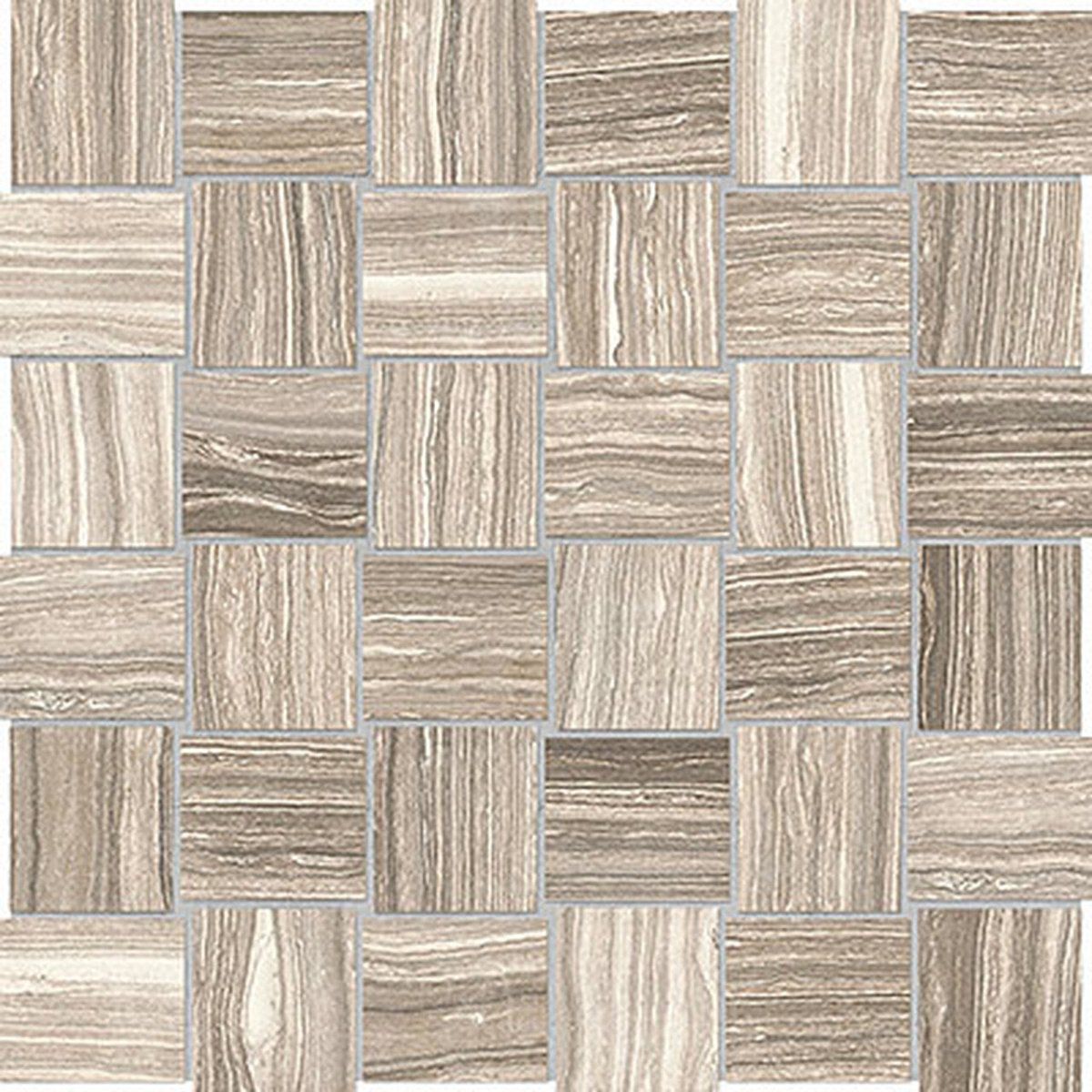 2 X 2 In Basketweave Eramosa Clay Matte Glazed Porcelain Mosaic