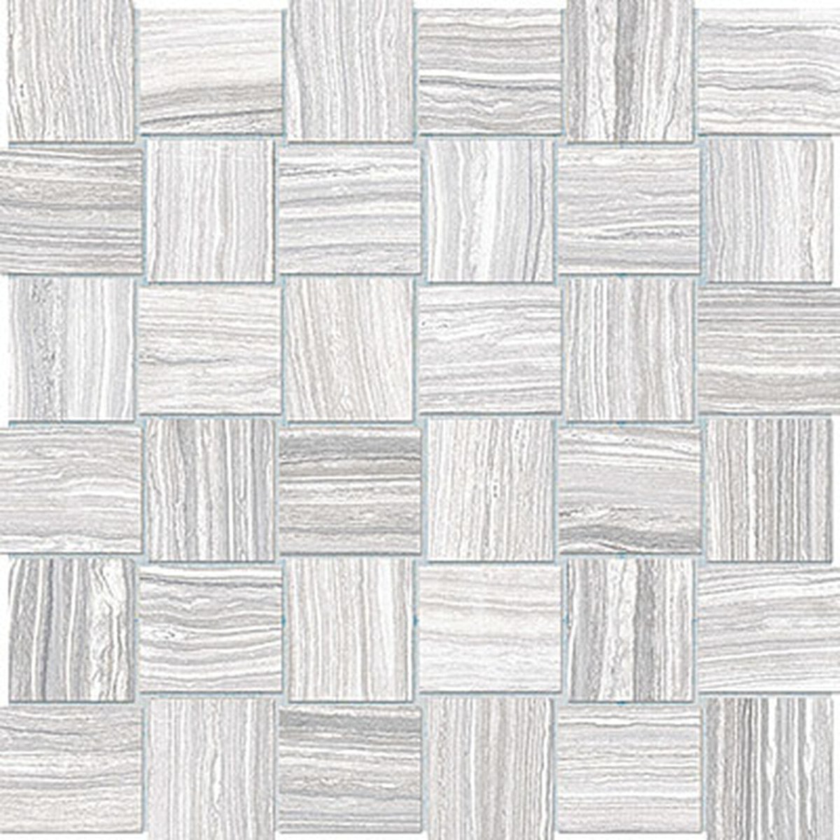 2 X 2 In Basketweave Eramosa Ice Matte Glazed Porcelain Mosaic
