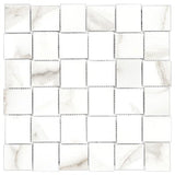 2 X 2 In Basketweave Mayfair Calacatta Matte Glazed Porcelain Mosaic