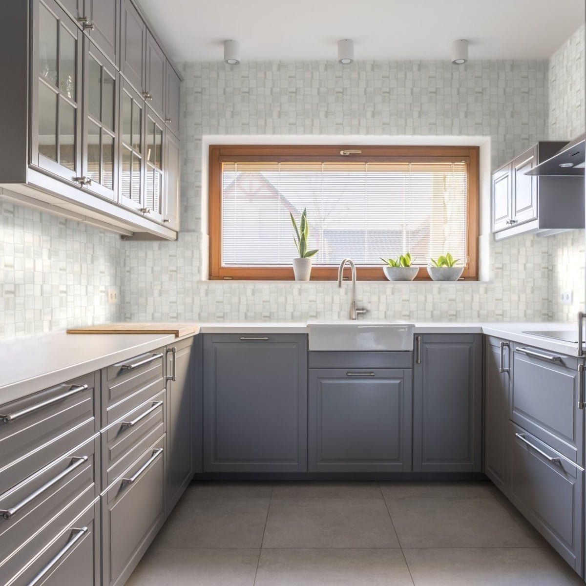 2 X 2 In Basketweave Mayfair Zebrino Polished Glazed Porcelain Mosaic