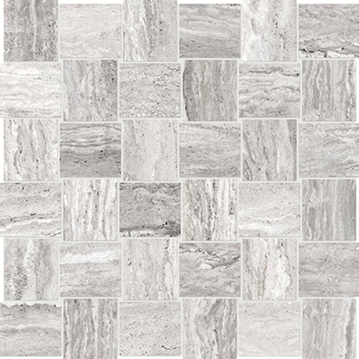 2 X 2 In Basketweave Precept Ice Matte Glazed Porcelain Mosaic