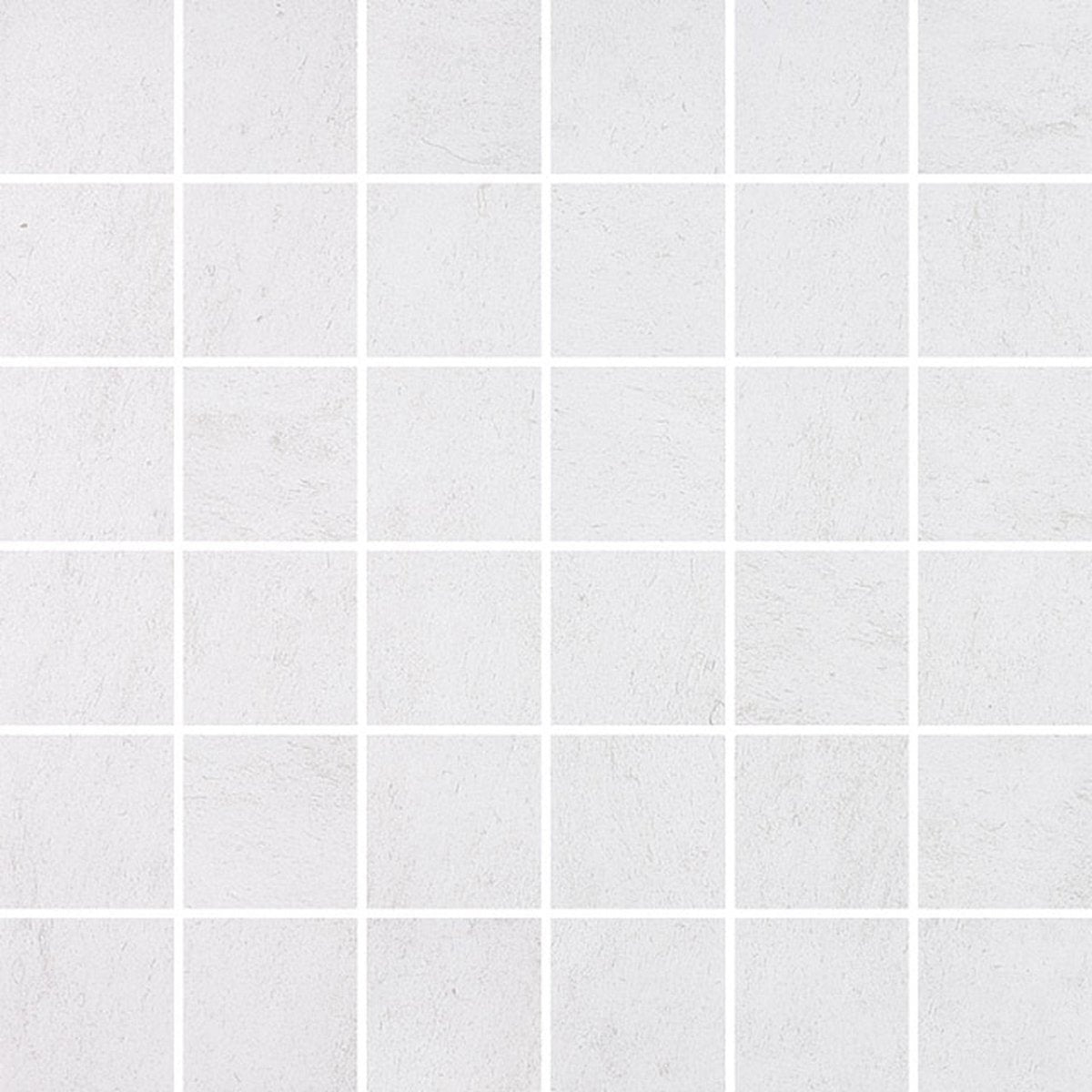 2 X 2 In Cinq White Matte Glazed Ceramic Mosaic