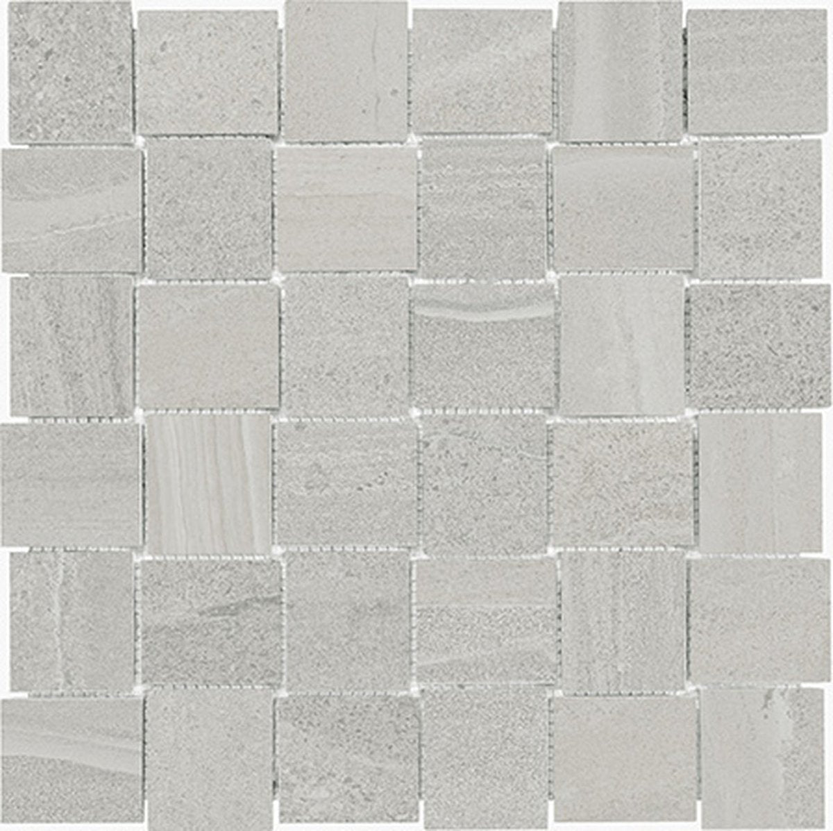 2 x 2 in. Davenport Ash Basketweave Matte Glazed Porcelain Mosaic
