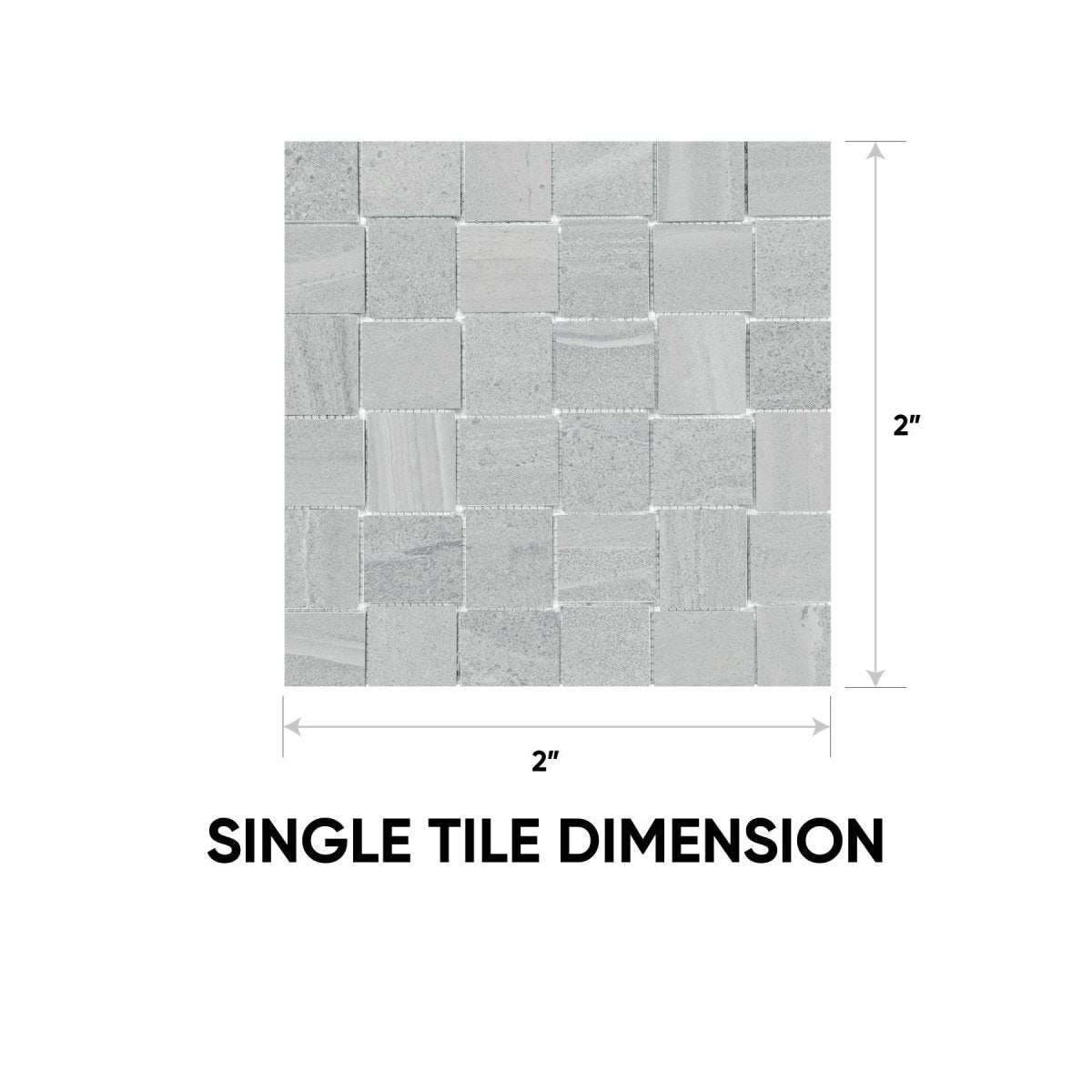 2 x 2 in. Davenport Ice Basketweave Matte Glazed Porcelain Mosaic