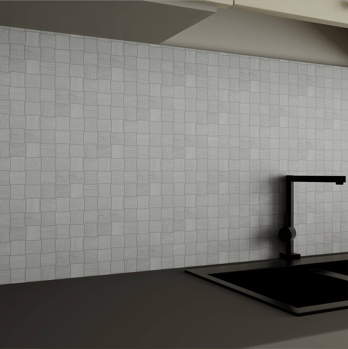 2 x 2 in. Davenport Ice Basketweave Matte Glazed Porcelain Mosaic