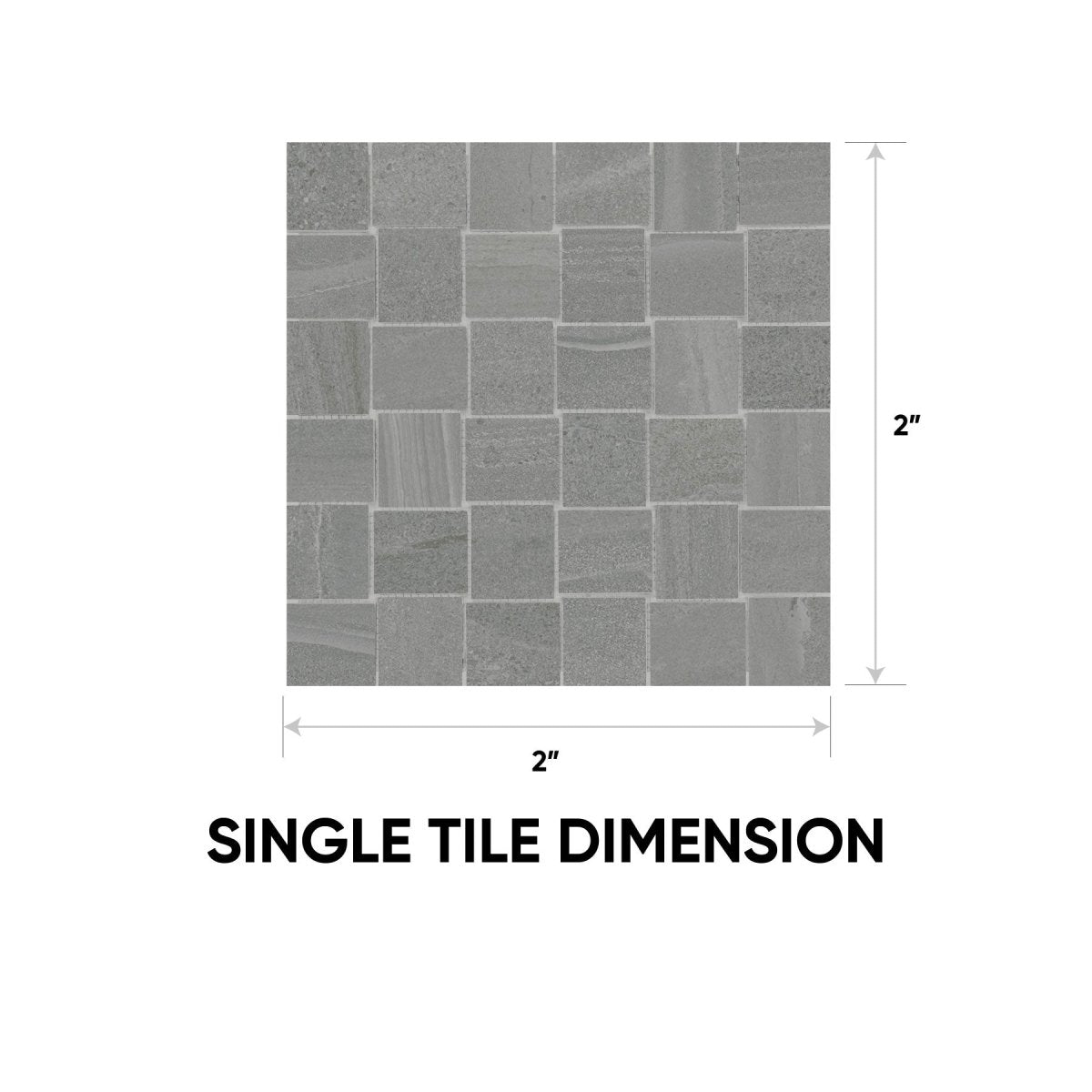 2 x 2 in. Davenport Mica Basketweave Matte Glazed Porcelain Mosaic