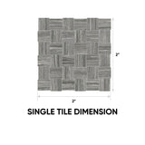2 x 2 in. Eramosa Carbon Basketweave Matte Glazed Porcelain Mosaic