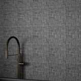 2 x 2 in. Eramosa Carbon Basketweave Matte Glazed Porcelain Mosaic