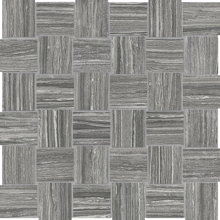 2 x 2 in. Eramosa Carbon Basketweave Matte Glazed Porcelain Mosaic