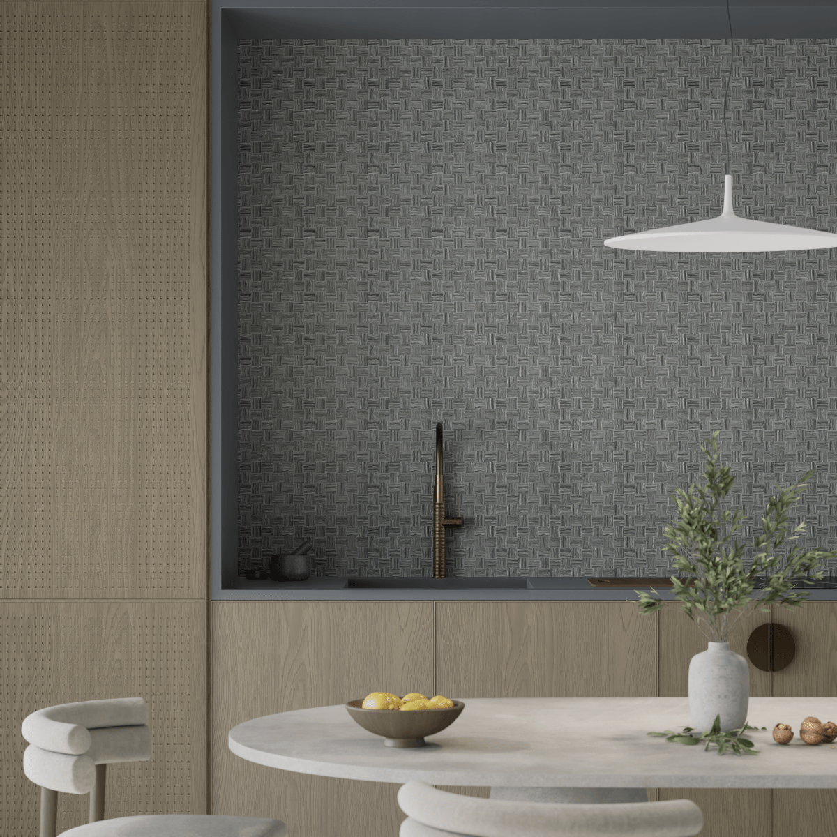 2 x 2 in. Eramosa Carbon Basketweave Matte Glazed Porcelain Mosaic