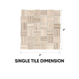 2 x 2 in. Eramosa Sand Basketweave Matte Glazed Porcelain Mosaic