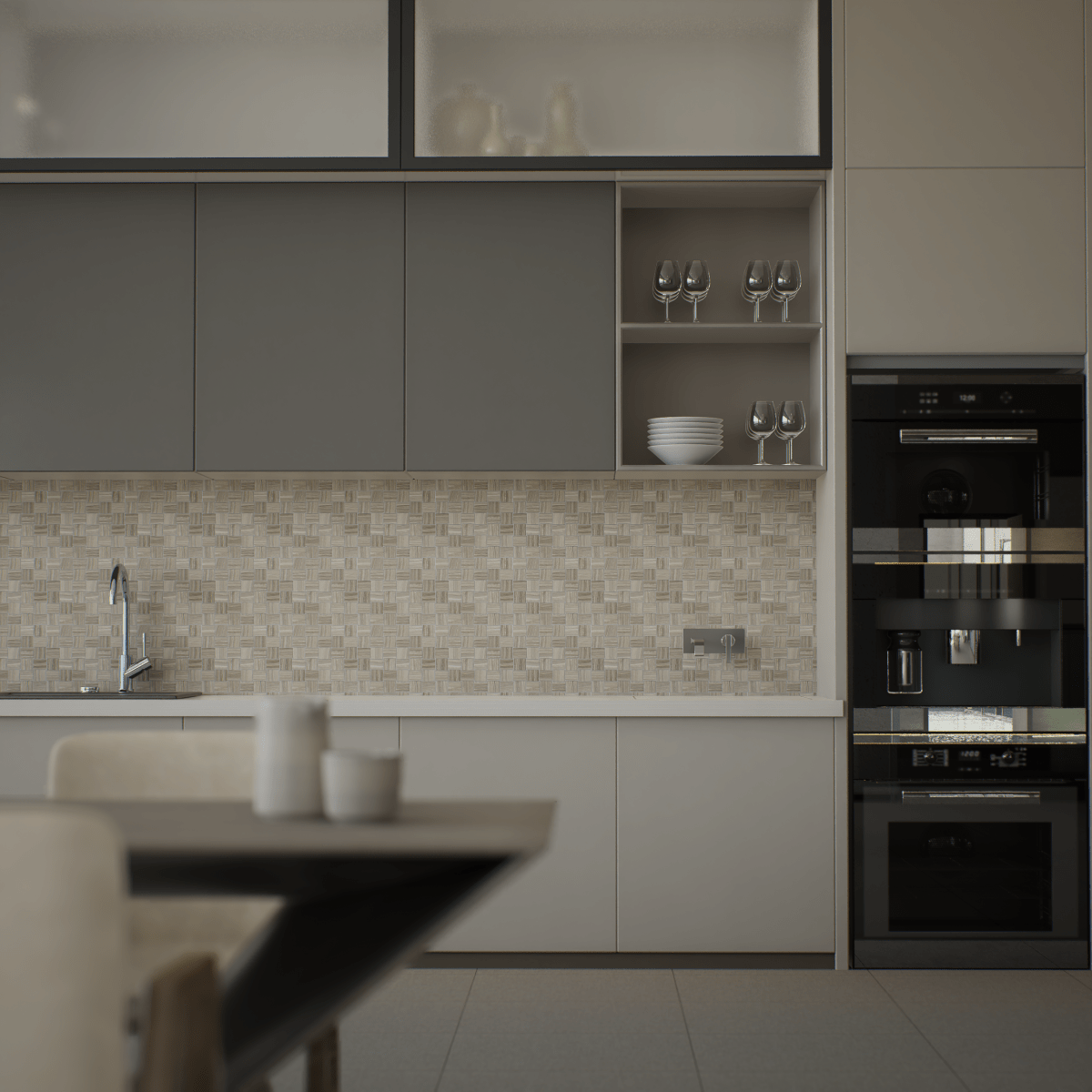 2 x 2 in. Eramosa Sand Basketweave Matte Glazed Porcelain Mosaic