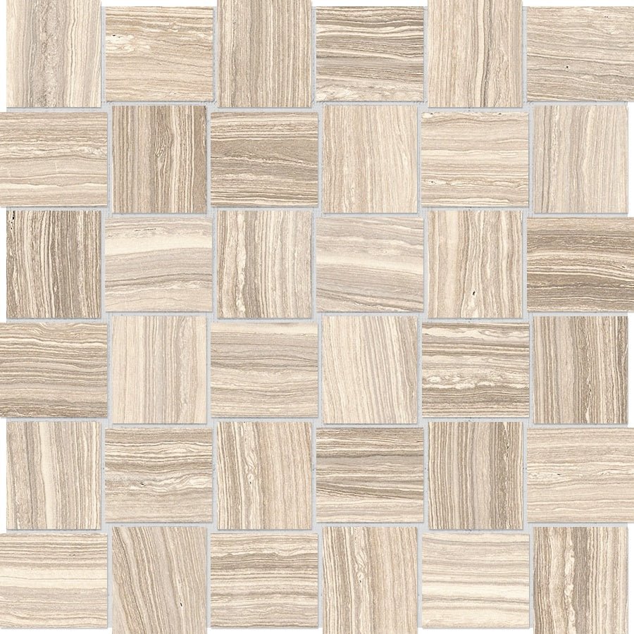 2 x 2 in. Eramosa Sand Basketweave Matte Glazed Porcelain Mosaic